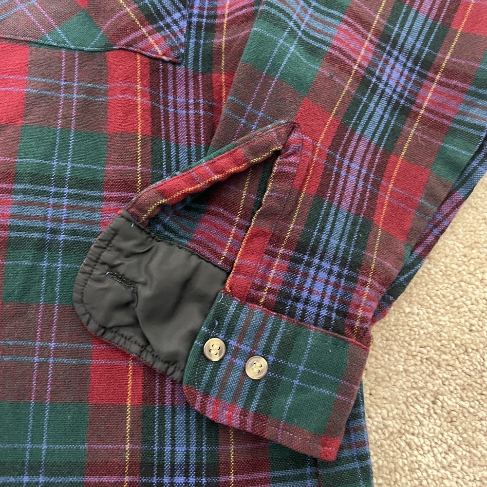 BackPacker Sportswear Red Blue Medium Plaid Flannel Shirt - Picture 4 of 8